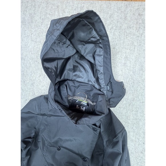 Helly Hansen Wesley II Jacket Rain Trench Coat Womens XS Black Hooded *No Belt - Picture 6 of 14